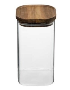 5five vaso in vetro con coperchio in acacia 1,3 L | Shop in Casa