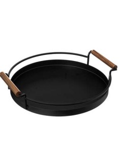 VASSOIO 189867 ROTONDO 36CM METALLO NERO su Shop in Casa