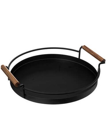VASSOIO 189867 ROTONDO 36CM METALLO NERO su Shop in Casa