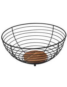 5five Cesto di frutta 28 cm in acciaio e acacia | Shopincasa