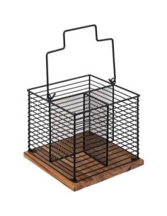 PORTAPOSATE 189873 METALLO/LEGNO 18X18X29CM NERO su Shop in Casa