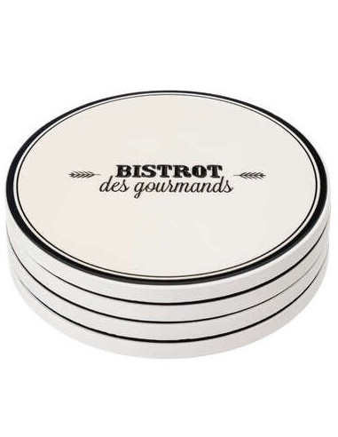 SET 4 SOTTOBICCHIERI 196392 BISTROT 10CM CERAMICA