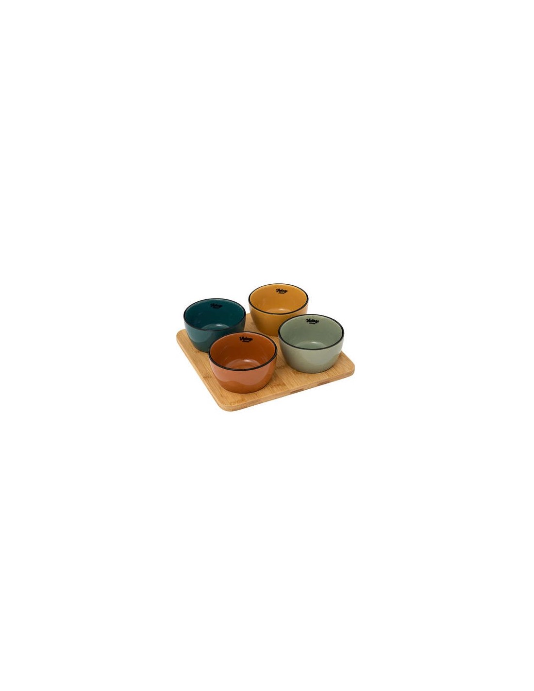 Set aperitivo Be Vintage 5 pezzi stoneware e bambù | shopincasa.it