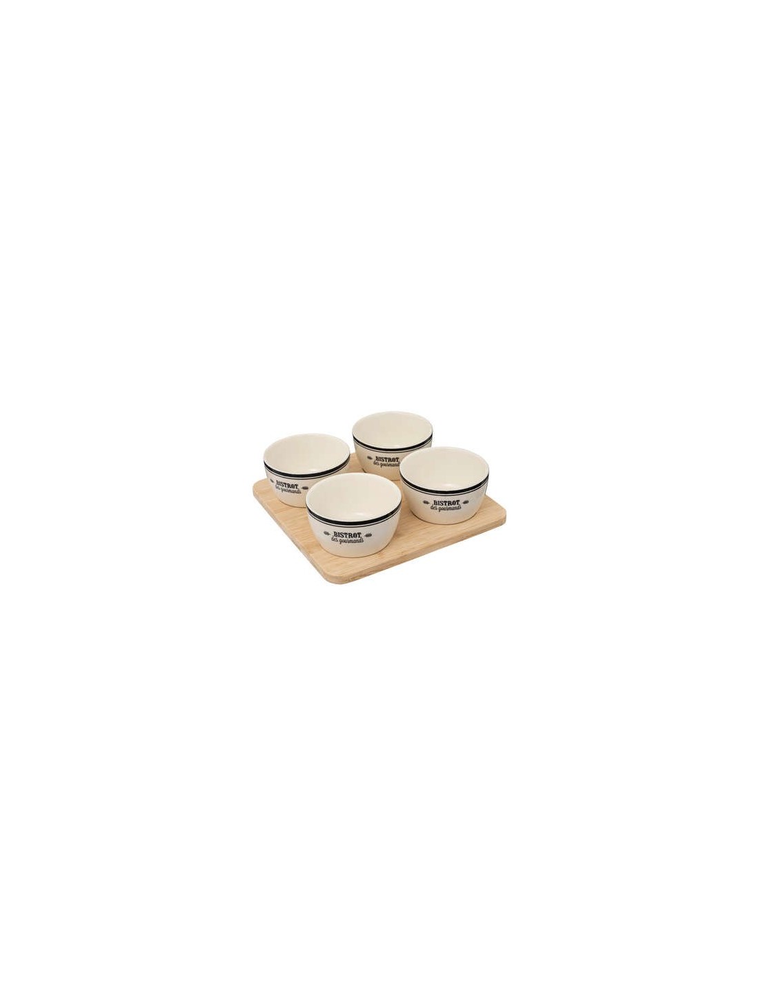 SET APERITIVO 196424 4 CIOTOLE CON SUPPORTO BAMBOO su Shop in Casa