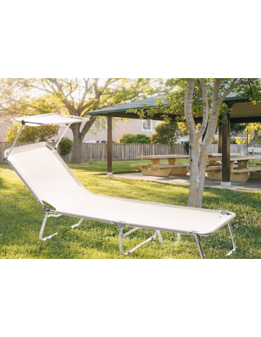 SDRAIO E LETTINI SPIAGGIA: vendita online BRANDINA TAHITI BIANCA CON TETTUCCIO in offerta