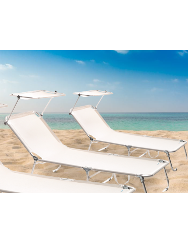 SDRAIO E LETTINI SPIAGGIA: vendita online BRANDINA TAHITI BIANCA CON TETTUCCIO in offerta