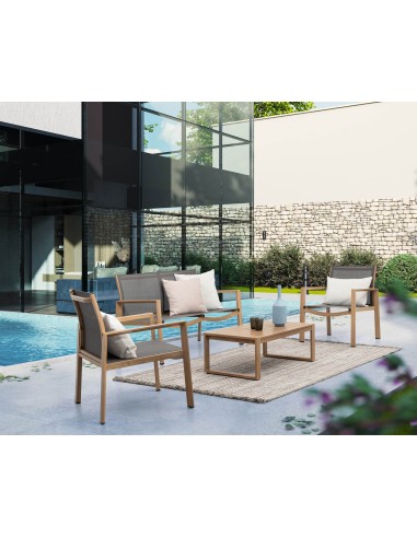 SALOTTINI: vendita online Set 4 Pezzi Salotto Kallen Bizzotto, Struttura in Alluminio, Seduta in Textilene, Design Moderno in...