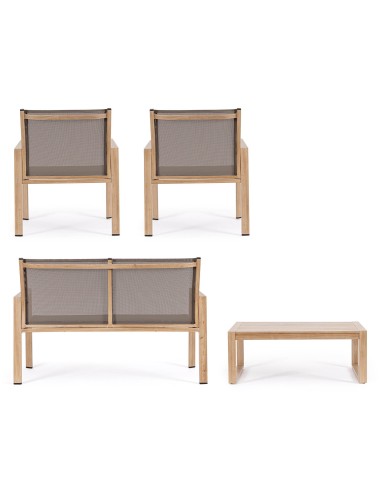 SALOTTINI: vendita online Set 4 Pezzi Salotto Kallen Bizzotto, Struttura in Alluminio, Seduta in Textilene, Design Moderno in...
