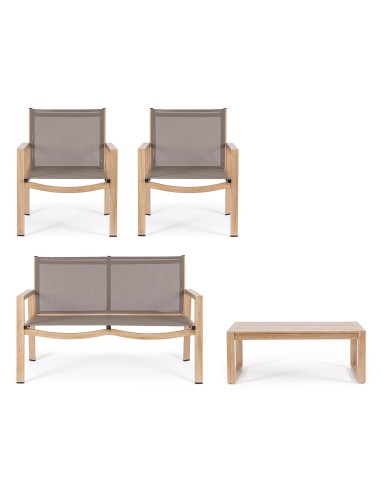SALOTTINI: vendita online Set 4 Pezzi Salotto Kallen Bizzotto, Struttura in Alluminio, Seduta in Textilene, Design Moderno in...