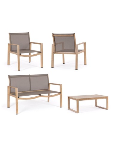 SALOTTINI: vendita online Set 4 Pezzi Salotto Kallen Bizzotto, Struttura in Alluminio, Seduta in Textilene, Design Moderno in...