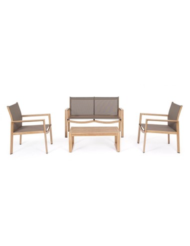 SALOTTINI: vendita online Set 4 Pezzi Salotto Kallen Bizzotto, Struttura in Alluminio, Seduta in Textilene, Design Moderno in...