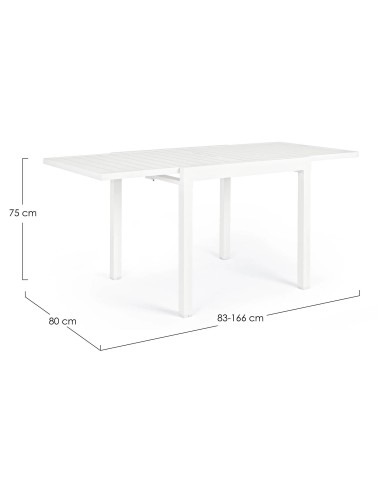 TAVOLI: vendita online Tavolo Allungabile Pelagius Bizzotto, Alluminio Verniciato, Pedini Regolabili, 83-166 cm in offerta