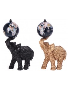 Elefante in resina con mappamondo 11,5 x 6,5 x 19 cm | shopincasa.it