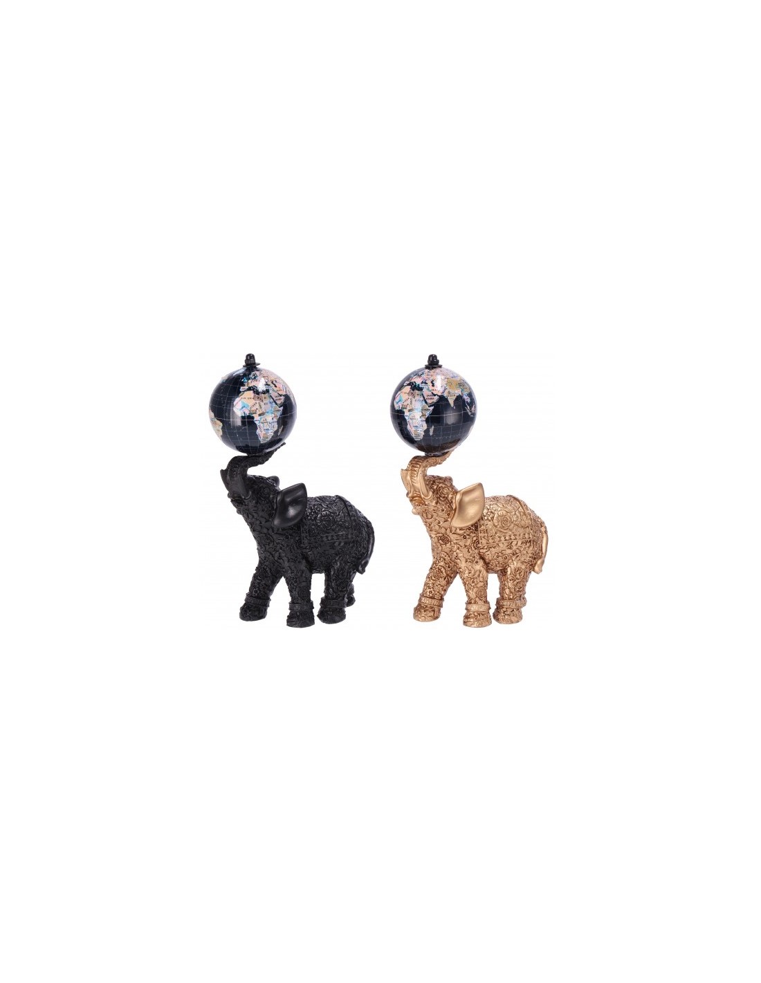 Elefante in resina con mappamondo 11,5 x 6,5 x 19 cm | shopincasa.it