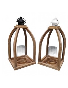 LANTERNA 79637 LEGNO/FERRO 20X20X41CM COLORI ASSORTITI su Shop in Casa