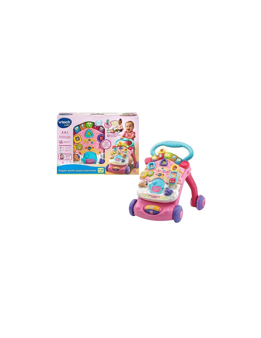 VTech Super Primi Passi Parlante 2 in 1 - Gioco Bambini 9-36 Mesi | shopincasa.it