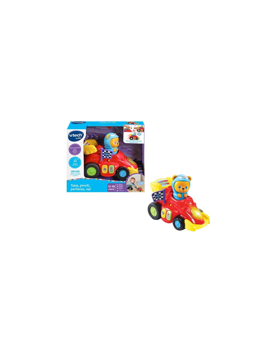 VTech Tobia, Pronti, Partenza, Via! - Macchinina Bambini 12-36 Mesi | shopincasa.it