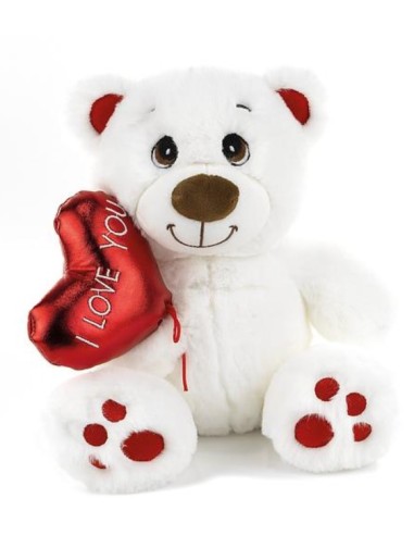 PELUCHE 09106 ORSO BIANCO 20CM I LOVE YOU