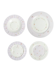 Brandani Servizio Tavola 18 Pz Polline Lilla in New Bone China | shopincasa.it