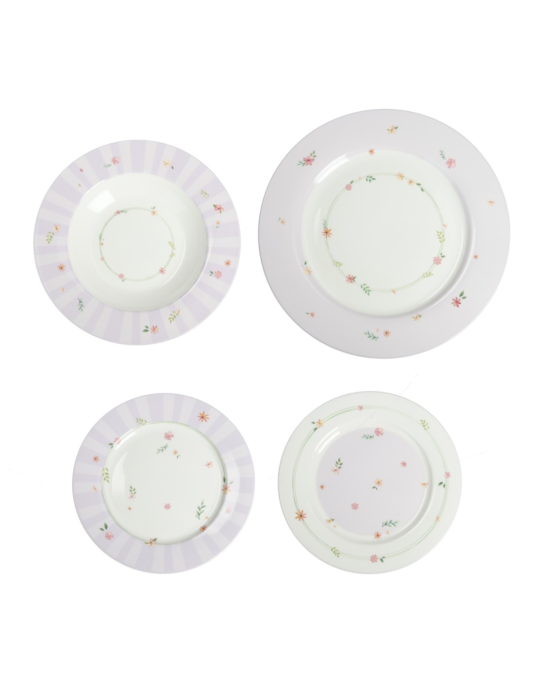 Brandani Servizio Tavola 18 Pz Polline Lilla in New Bone China | shopincasa.it