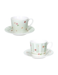 Brandani Polline Verde Set 2 Tazze da Caffè 100 ml in Porcellana | shopincasa.it