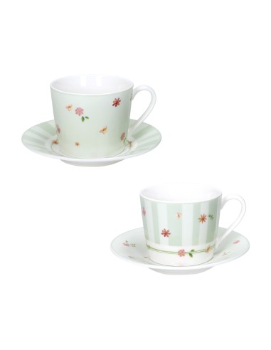 Brandani Polline Verde Set 2 Tazze da Caffè 100 ml in Porcellana | shopincasa.it