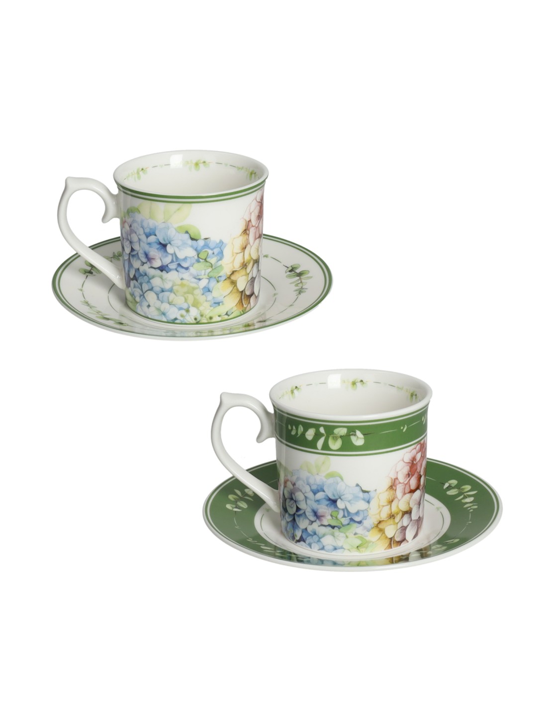 Brandani Set 2 Tazze Flora con Piattino New Bone China 200 ml | shopincasa.it