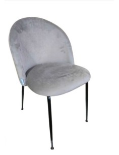SEDIA VELLUTO GRIGIO STRUTTURA NERA 50X57X80,5CM su Shop in Casa