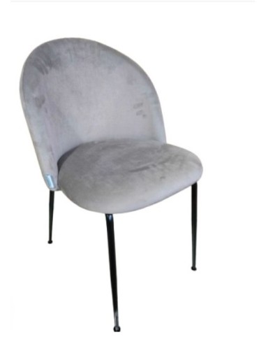 SEDIA VELLUTO GRIGIO STRUTTURA NERA 50X57X80,5CM su Shop in Casa