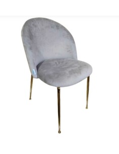 SEDIA VELLUTO GRIGIO STRUTTURA ORO 50X57X80,5CM su Shop in Casa