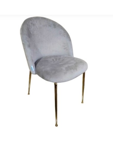 SEDIA VELLUTO GRIGIO STRUTTURA ORO 50X57X80,5CM su Shop in Casa