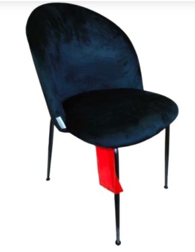 SEDIA VELLUTO NERO STRUTTURA NERA 50X57X80,5CM su Shop in Casa