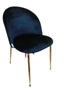 SEDIA VELLUTO NERO STRUTTURA ORO 50X57X80,5CM su Shop in Casa