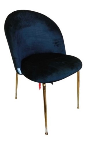SEDIA VELLUTO NERO STRUTTURA ORO 50X57X80,5CM su Shop in Casa