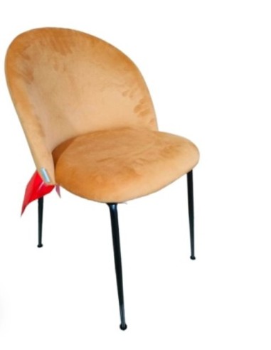 SEDIA VELLUTO OCRA STRUTTURA NERA 50X57X80,5CM su Shop in Casa