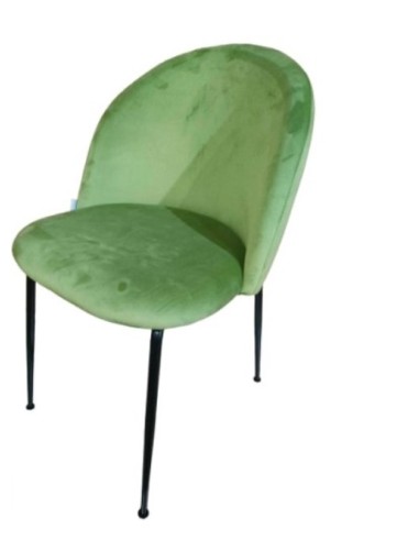 SEDIA VELLUTO VERDE STRUTTURA NERA 50X57X80,5CM su Shop in Casa