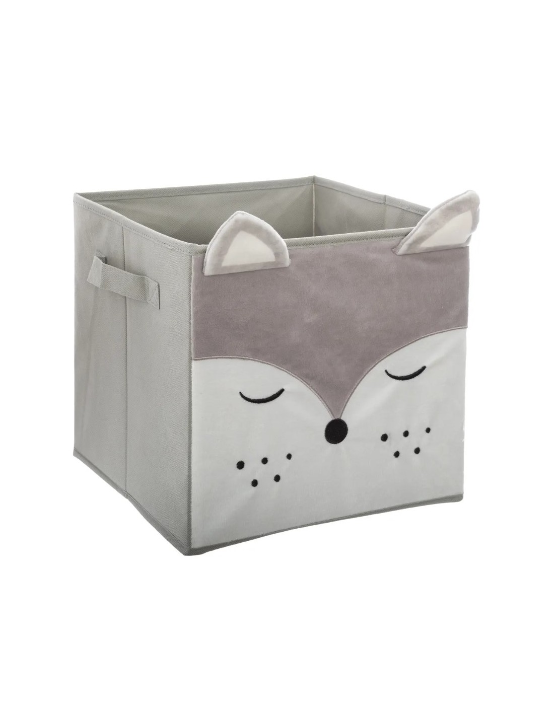 Contenitore bambini Volpe Atmosphera Velluto Grigio 29x29 cm shopincasa.it