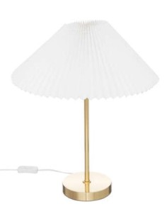 Atmosphera Lampada Jiling Metallo Dorato con Paralume Bianco H47 cm | shopincasa.it