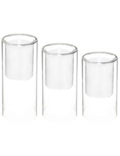 CANDELE: vendita online Set 3 candele LED in vetro a doppio effetto fiamma – Atmosphera in offerta