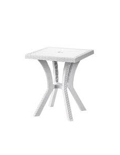 TAVOLO RIGOLETTO RATTAN 60X60X70CM BIANCO DIMAPLAST