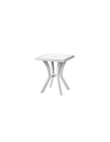 TAVOLO RIGOLETTO RATTAN 60X60X70CM BIANCO DIMAPLAST