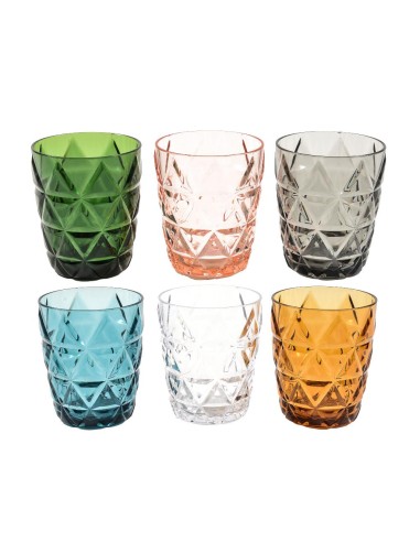 CONF 6 BICCHIERI 02514 POLISTIRENE 8X9,5CM ASSORTITI su Shop in Casa
