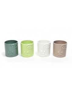 VASO 09084 VOLTO CERAMICA 12X12CM ASSORTITO su Shop in Casa