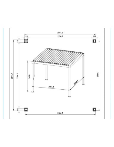 GAZEBO E OMBRELLONI: vendita online PERGOLA 0795804 GARDA 3X3 H2,4MT ANTRACITE (base non inclusa) in offerta