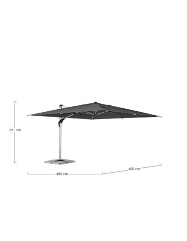 OMBRELLONI: vendita online OMBRELLONE ARIES 4X4 ALLUMINIO GRIGIO SCURO (base non inclusa) in offerta