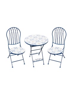 SET CAPRI M0749-02C TAVOLO+2 SEDIE BLU D60CM su Shop in Casa