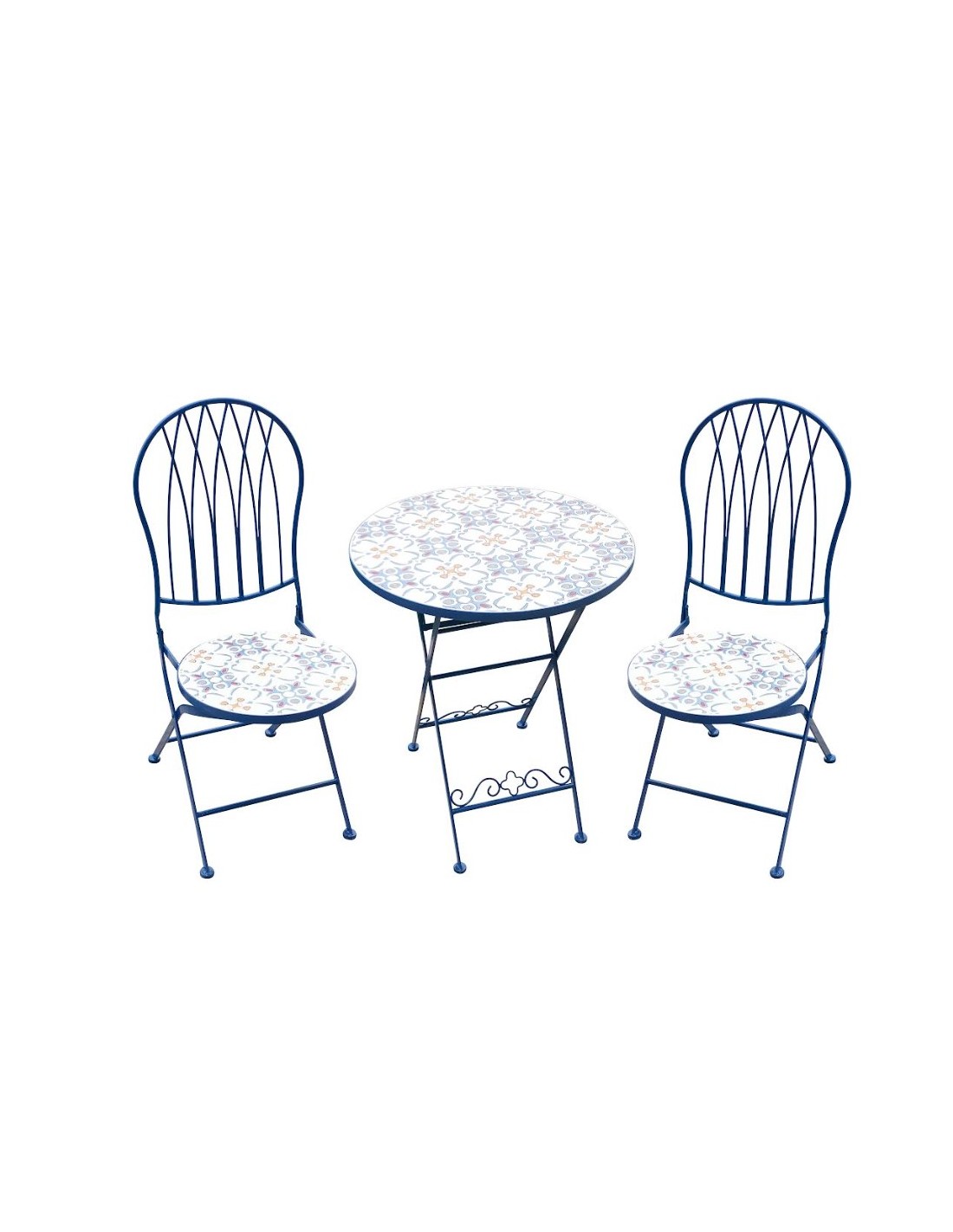 SET CAPRI M0749-02C TAVOLO+2 SEDIE BLU D60CM su Shop in Casa