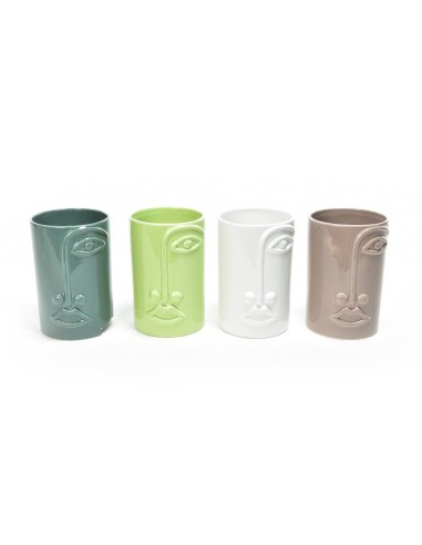 VASO 09114 VOLTO CERAMICA 13X20,5CM ASSORTITO su Shop in Casa