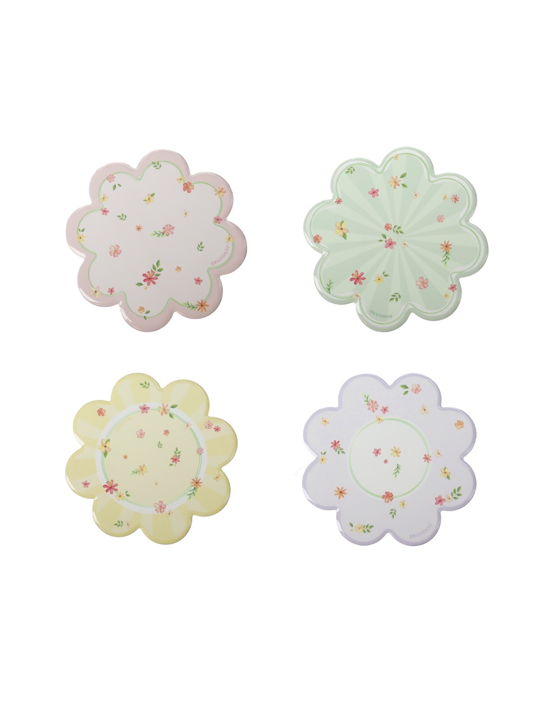 Brandani Set 4 Decorazioni Sottomoka Polline Porcellana e Sughero 11,5 cm | shopincasa.it