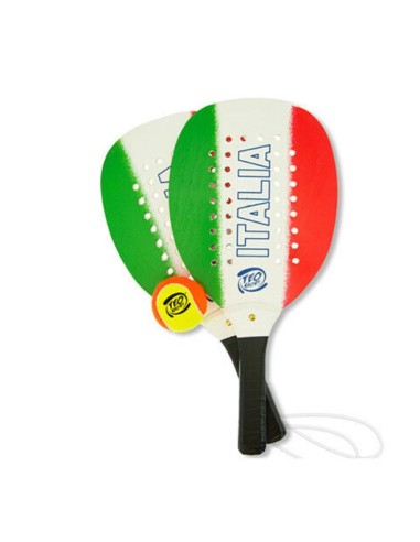 TEO'S 52278 COPPIA RACCHETTONI LEGNO FORATO 36CM su Shop in Casa